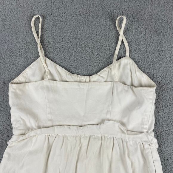 Loup Women's Small White Cotton Spandex Button Up Sleeveless Dress : Made in USA - Picture 11 of 14